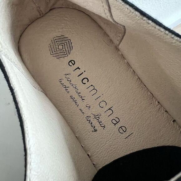 Eric Michael Serena Platform Black Suede Espadrilles Slip On Zipper Shoes 38 - Picture 4 of 10